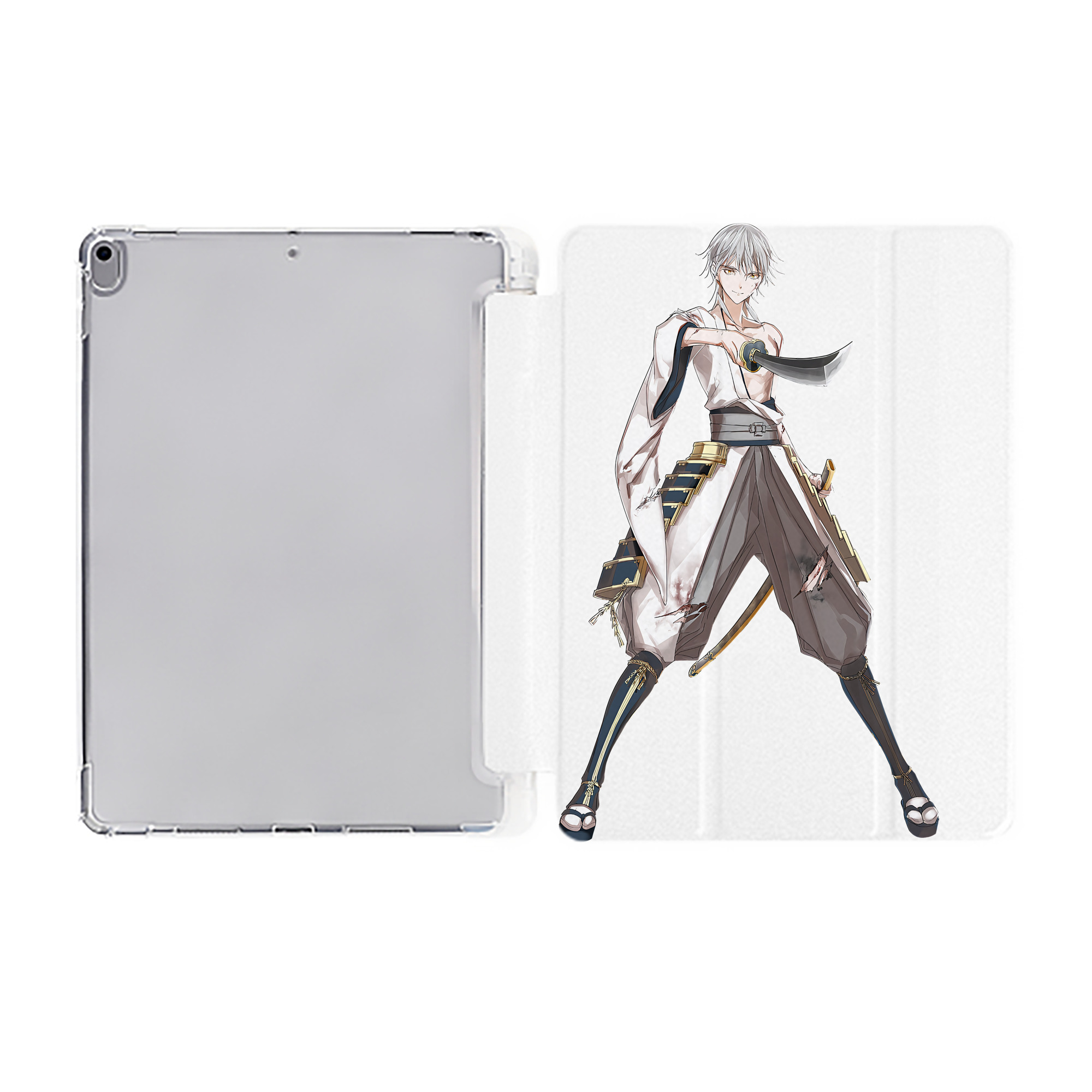 （画像用） 刀剣乱舞 Touken Ranbu IPad ケース ペン収納付き 三つ折りスタンド PUレザー×シリコン 対応機種9.5/10.5/10.9インチ